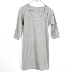 Standard James Perse Gray Ribbed Scoop Neck Dress